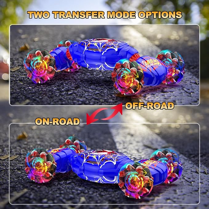 Remote Control Car, Gesture Sensing RC Stunt Car, 4WD Transform Off-Road Vehicle for 360° Rotation & Drift, 2.4GHz Hand Controlled Twister Cars, RC Cars Toys for Kids Boys Girls Birthday Gift Age 6-12