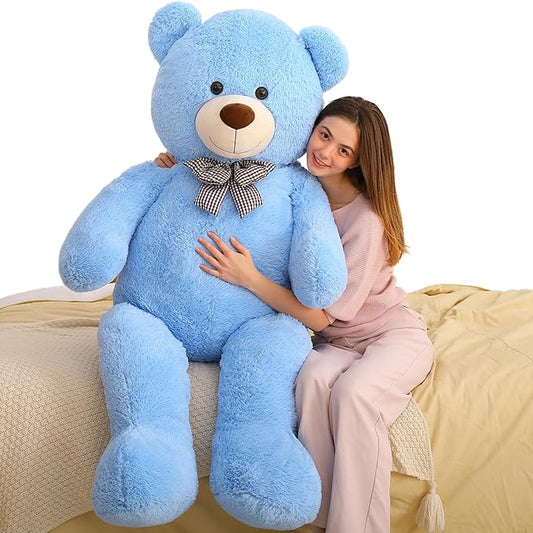 MaoGoLan Giant Teddy Bear Plush, Life Size Large Teddy Bear Stuffed Animal 5 Feet,Soft and Fluffy Big Teddy Bear Gift for Baby Shower,Christmas,Valentines,Blue