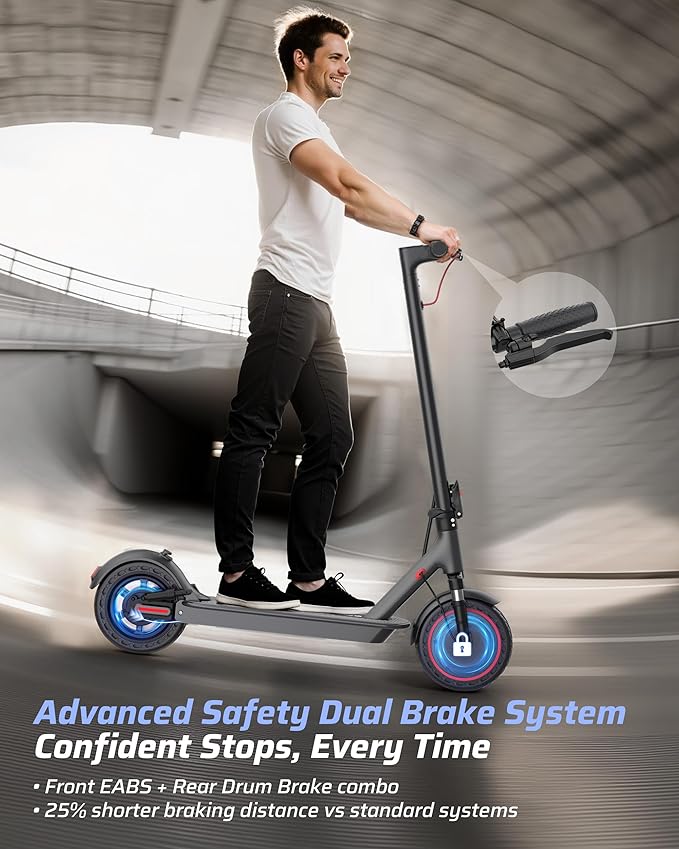 Electric Scooter for Adults - 350W/500W Motor, 8.5"/10" Solid Tire, Top Speed 19 MPH, Max 16-22 Miles Ranges, Load 265LBS, Aluminum Alloy Frame Foldable Commuting Escooter for Adults & Teens