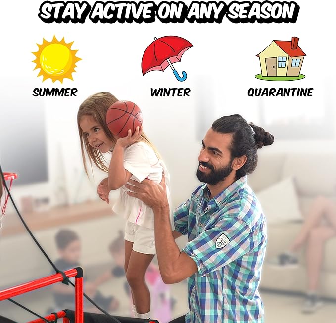 BESTKID BALL Kids Basketball Hoop Single Shot System Arcade Game Set: Indoor & Outdoor Sports Toys for Boys & Girls, Includes Ball, Ideal Party Gifts for Little Athletes Ages 3-9.