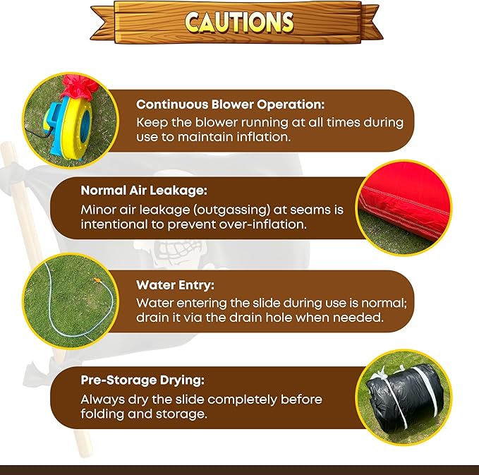 23ft(L) Commercial Water Slide for Adults Kids with 950W Blower, Heavy Duty PVC Large Water Slides Bounce House for Outdoor Summer Fun, Inflatable Backyard Water Park Great for Party, Wet Dry Use