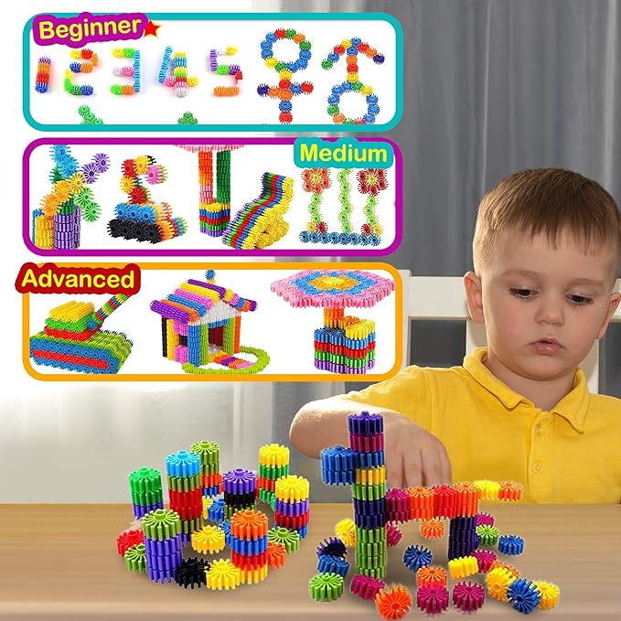 STEM Building Blocks Toys for Kids – Educational and Safe Gear Interlocking Construction Playset – Develop Creativity and Problem-Solving Skills