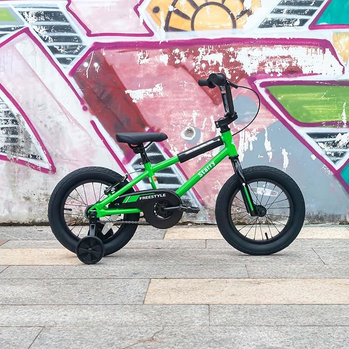 12 14 16 18 Inch Kids Bike BMX Style Bicycle with Training Wheels Coaster Brake for 2-10 Years Old Toddlers Boys Girls Multiple Colors