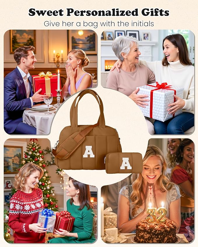 Tween Girls Trendy Stuff-Duffle Bag with Letter, Carry On Bags for Women，Overnight Bag with Wet Pocket，College Girl Gift-Lightweight Travel Bags Personalized Gym Tote with Makeup Pouch