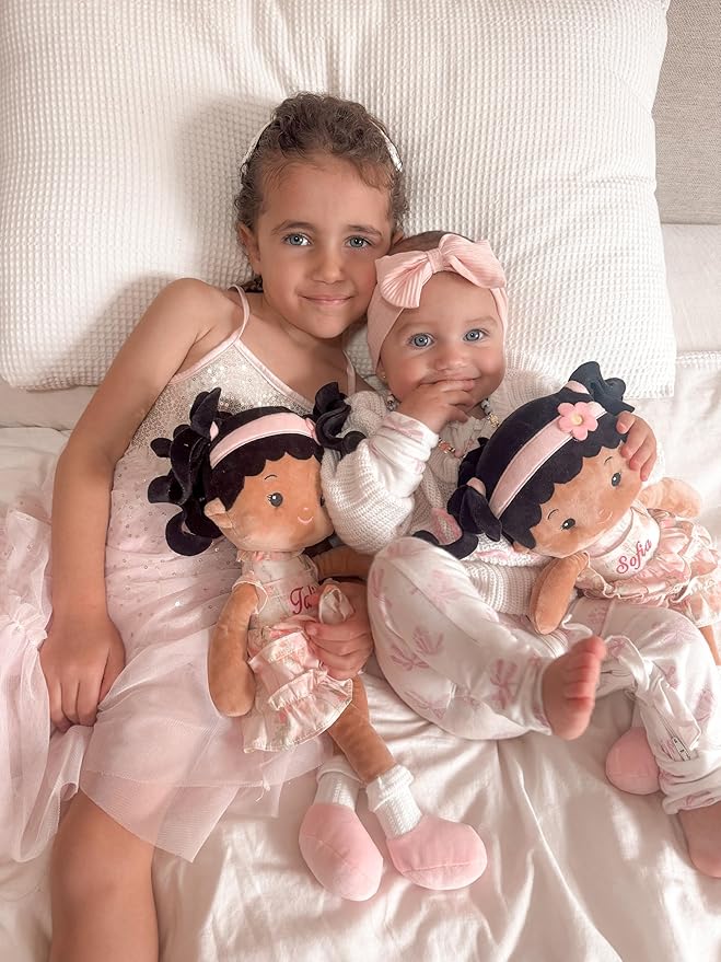 LeyaDoll Soft Baby Doll Toys (16''), My First Baby Rag Doll for 1 Year-Old Girl Birthday Gift, Christmas Plush Toys Gift for Toddler Kids Infants-Princess Petal