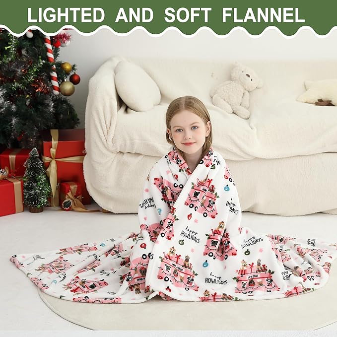 Softan Kids Throw Blanket for Girls & Boys, Warm Soft Toddler Fleece Blankets for Sofa Couch Bed， Cozy Fuzzy Plush Flannel Kids Throw Blanket for Daycare & School - Pink Car 50x60 inches