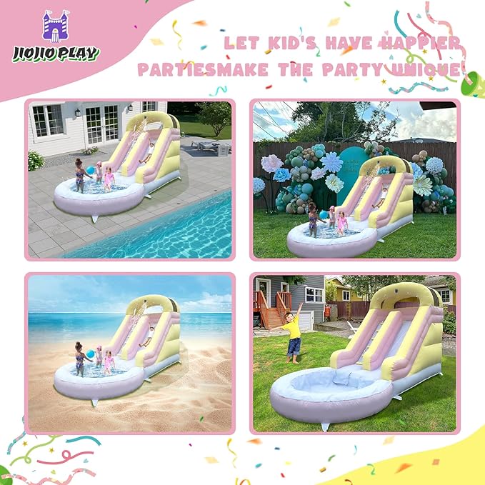 16FT Inflatable Water Slide 100% Thickened PVC Waterslide up Water Slides for Backyard Inflatable Water Park for Adults and Kid's with Slide/Water Pipe/Blower