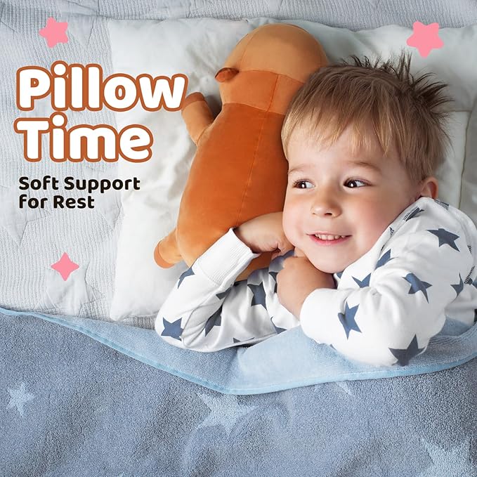 Puffpals Weighted Plush, Cute Capybara Weighted Stuffed Animal with Beads, Soft Sensory Plush Pillow Toy for Kids & Adults(14in, 1.5lbs)