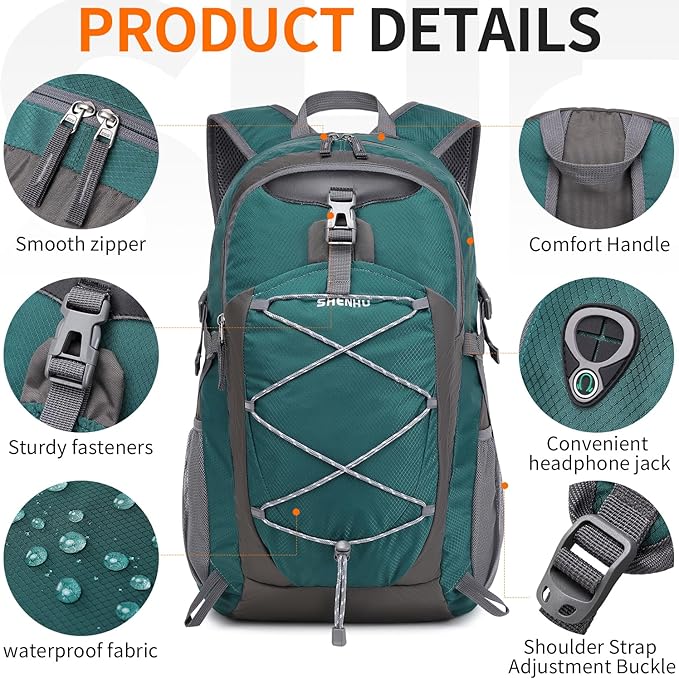 40L Hiking Backpack Lightweight Daypack Waterproof Travel Camping Backpack for Men Women Sport Packable