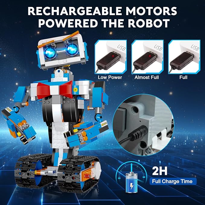 anysun Robot Toys for Kids Building Set, Educational Science Build Block Kits, Educational Remote Control Toy with App Control, Birthday Gift for Kids 6 7 8 9 10 11 12+ Years Boys and Girls