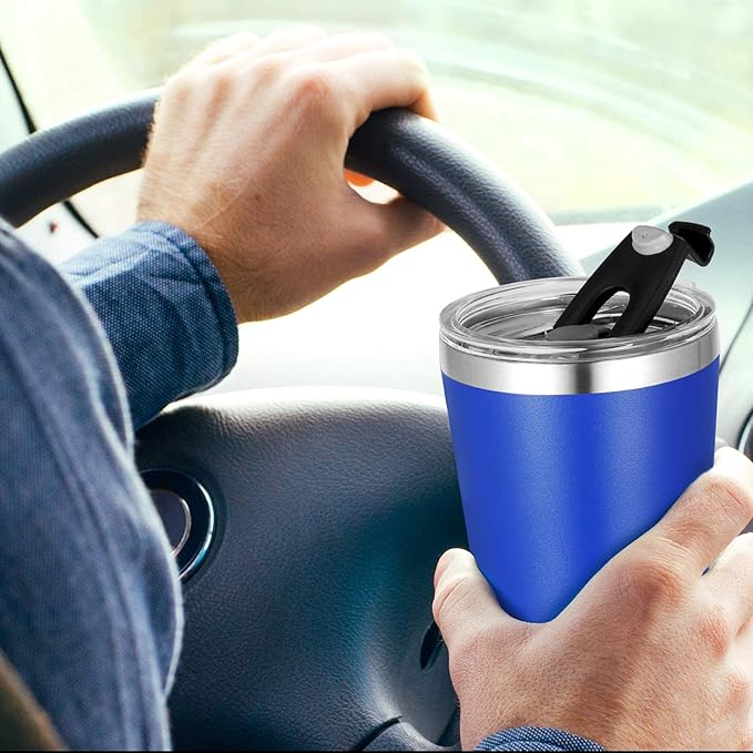 VEGOND 12oz Tumbler Stainless Steel Tumbler bulk Vacuum Insulated Double Wall Travel Tumbler with Lid and Straw Reusable Tumbler, Light blue 1 Pack