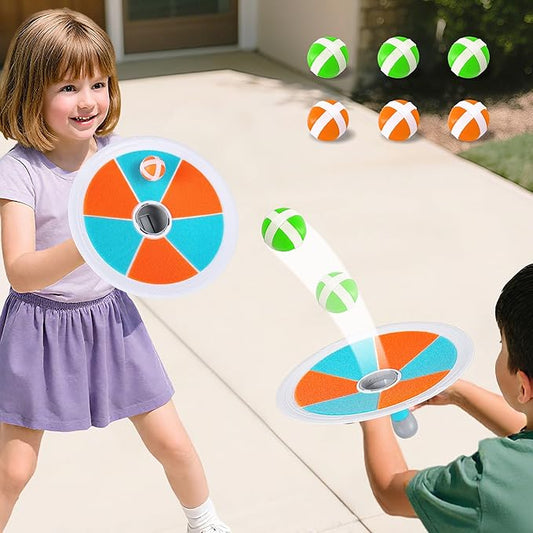 iPlay, iLearn Pop Stick Ball Game Outdoor Toys for Kids, Toss Chase Launching Ball Sports Game for Child Boys, Outside Yard Fun Family Activity, Cool Brithday Gifts for 3 4 5 6 7 8-12 Year Old Girls