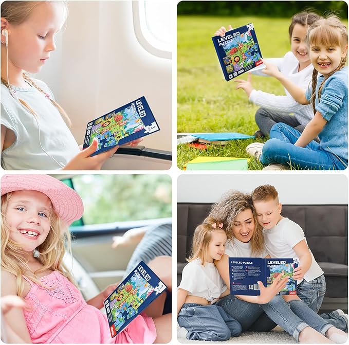 ASTARON Magnetic Puzzles for Toddlers, 16-20-25 Pieces Animal Learning Magnet Puzzle for Road Trip, Educational Travel Toys Car Plane Activities for Kids, Kids Birthday Gifts