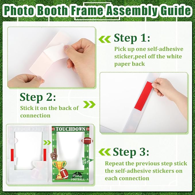 Football Photo Booth Props, Super Football Bowl Game Party Favors, Photo Frame Props for Sports Theme Party Decorations (Assembly Needed)