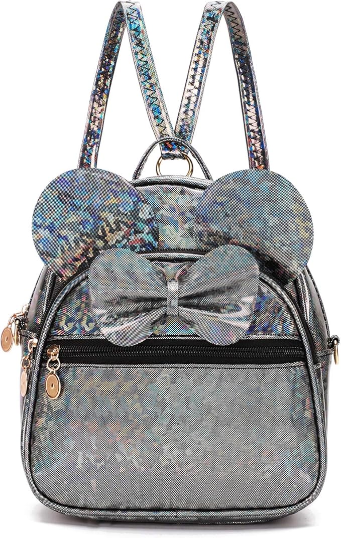 KL928 Girls Mini Backpack Bowknot Polka Dot Cute Small Daypacks Convertible Shoulder Bag Purse for Women