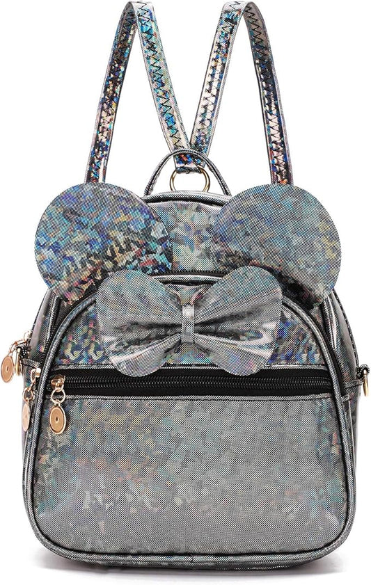 KL928 Girls Mini Backpack Bowknot Polka Dot Cute Small Daypacks Convertible Shoulder Bag Purse for Women