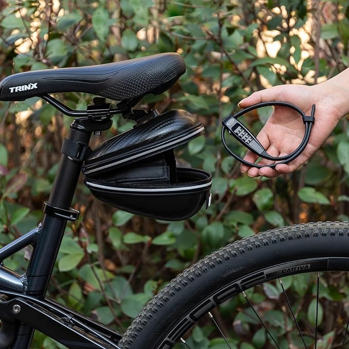 CXWXC Zip Tie Lock - 4-Digit Combo Cable Locks for Bike Motorcycle Helmet, Skateboard, Skis, Snowboard, Stroller & Cabinet - Ideal for Lightweight Security (Balck, 45CM)