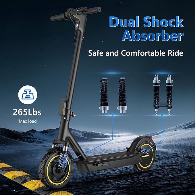 Electric Scooter, 8.5" /10" /14" Tire, 16/19/22 Mph Top Speed, 12/22/27/28/49 Miles Long Range, Folding Escooter for Adults and Teens with Dual Braking,Dual Suspension, App