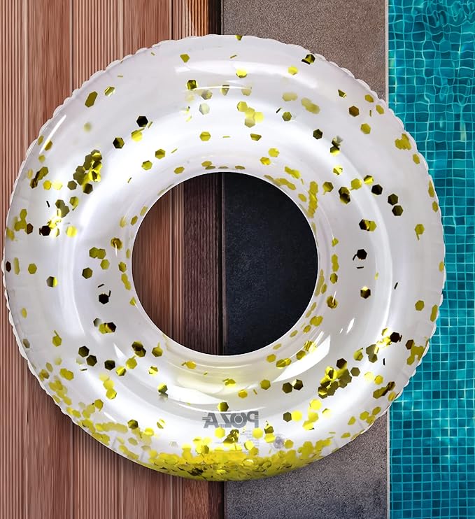 CoTa Global Inflatable Pool Float Tube Confetti Premium Swim Ring Heavy Duty Vinyl Flotation Pool Floats Toy for The Beach, Party, Vacation, UV Resistant - Pool Party