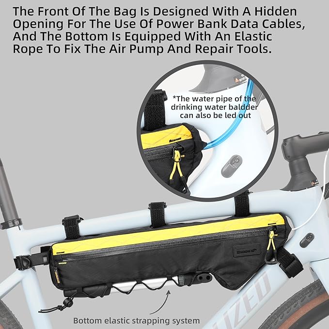 Rhinowalk Bicycle Front Frame Bag Bike Under Top Tube Triangle Waterproof Bag 2.4L Cycling Accessories Nylon Pack Pouch for MTB Road Bike Cycling Commuting and Outdoor Adventures