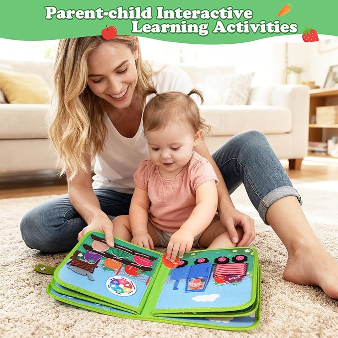 Letapapa Farm Busy Book for Toddlers 1-3, Montessori Toys Gifts for 1 2 Year Old Boys Girls, Educational Learning Toys for 1+ Year Old, Busy Board Quiet Activity Book Toddler Travel Toy