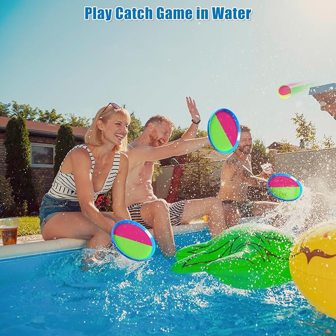 Aywewii Fun Toss and Catch Ball Set Kids Games, Beach Outdoor Backyard Lawn Toys for Kids with 6 Paddles and 3 Balls, Birthday Gift for Age 3-12 Old Boys Girls Kids Adults Family