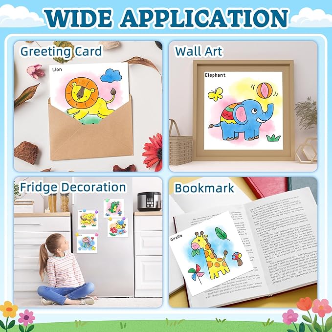 Paint with Water Coloring Books for Toddlers,Animal Theme Mess Free Watercolor Painting Papers for Kids Water Color Paint Kit Art Craft Gift for Ages 1-3, 4-8