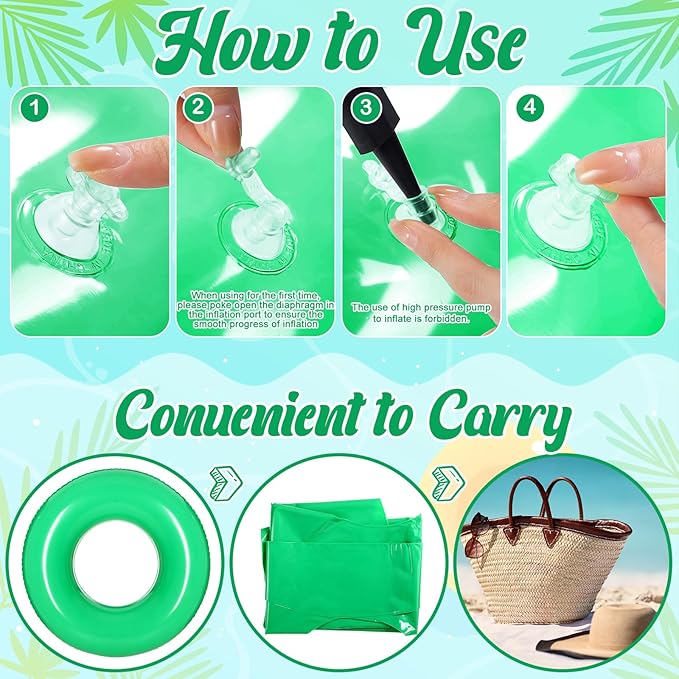 8 Pcs Large Inflatable Pool Float 36 Inches Swimming Ring Pool Floats Adult Inflatable Tube for Summer Vacation Beach River Bachelorette Wedding Party Supplies