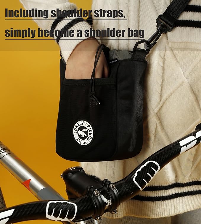 Bike Stem Bag,Bike Handlebar Bag,Top Tube Bike Bag,Waterproof Bicycle Frame Bag,Bike Bags for Bicycles,bicycle basket,Bike Snack Bag, Accessories For cycling(Large black)