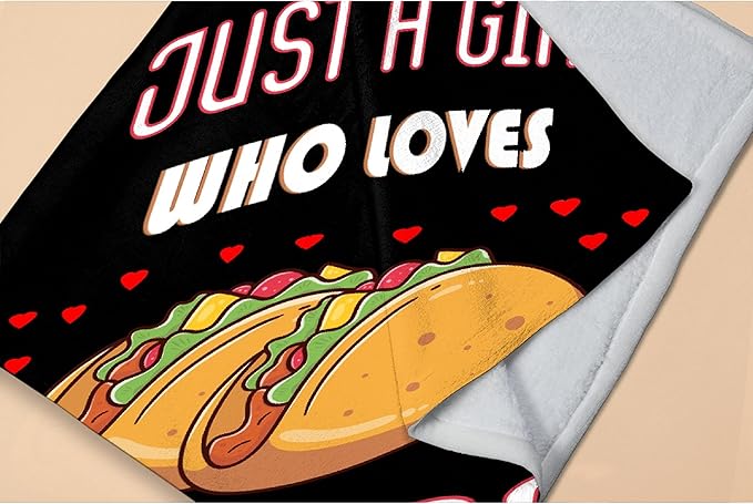 Just Girl Who Loves Tacos Blanket Soft Blankets and Throws Flannel Cozy Lightweight Quilt Gift Perfect for Bed Sofa Couch-60 x50 Medium for Teen