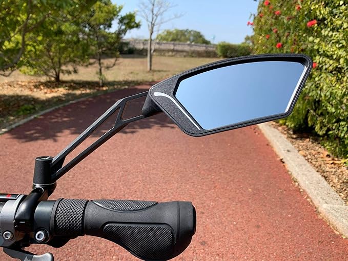 MEACHOW New Scratch Resistant Glass Lens,Handlebar Bike Mirror, Adjustable Safe Rearview Mirror, Bicycle Mirror,ME-003