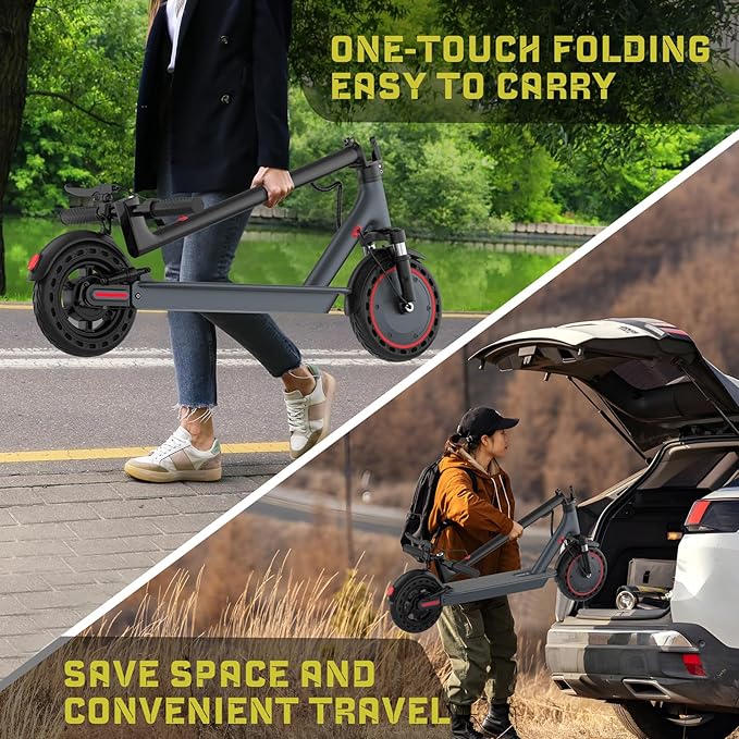 E Scooter for Adults 19-22 MPH 350/500W Motor 281/441Wh Battery,8.5"/10" Tires,Motorized Scooter Up to 22 Miles Range, Foldable Scooter with Double Shock Absorption/Bearing 265 LBS/APP Control