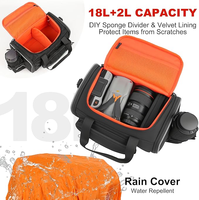 Bike Bags for Bicycle Rack Bags,18-20L Pannier Trunk Pannier with Rain Cover,Water Resistant Ebike Saddle Bag for Rear Rack handlebar Shoulder Bag for Commuter Travel Outdoor Cycling,900D