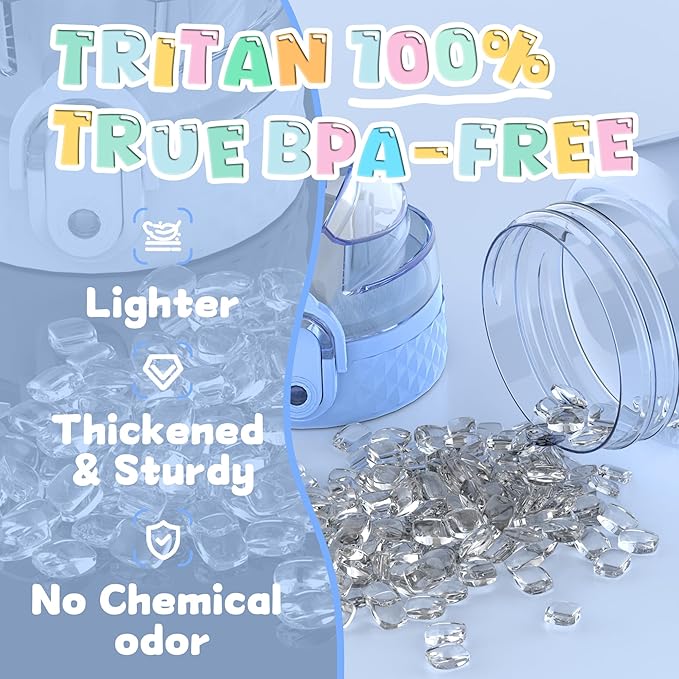 OLDLEY 17oz Kids Motivational Water Bottle, Leak-Proof Tritan BPA-Free, Reusable for School Girls & Boys, Silicone Straw, Baby Blue