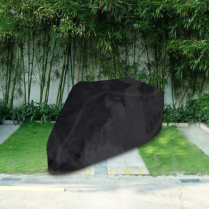 Klmnop Adult Tricycle Cover, Waterproof Electric Tricycle Cover for Outdoor Storage Dustproof Windproof Trike Cover(Black)