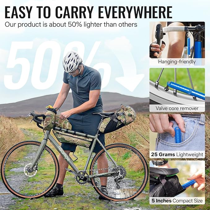 BWSHLF Tubeless Bike Tire Repair Kit for Mountain Bikes & Road Bicycles, Tubeless Tire Plug Kit with Storage Canister, Reamer, Insertion Fork, 10 Bacon Strips, Fix a Puncture or Flat, No Glue Needed