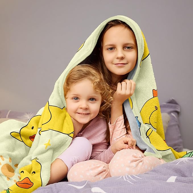 Christmas Duck Blanket Gifts for Duck Lovers, Ducks Blanket 50"x40", Rubber Ducks Themed Gifts