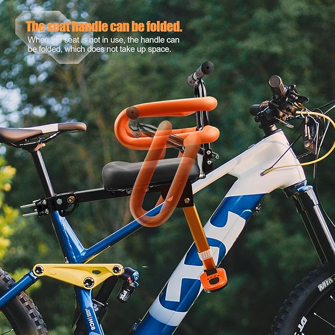 Child Bike Seat - Front Mount, Kids Bike Seat for Adult Bike,Retractable Baby Bike Seat Front Mounted, Toddler Bike Seat for Children 2~6 Years