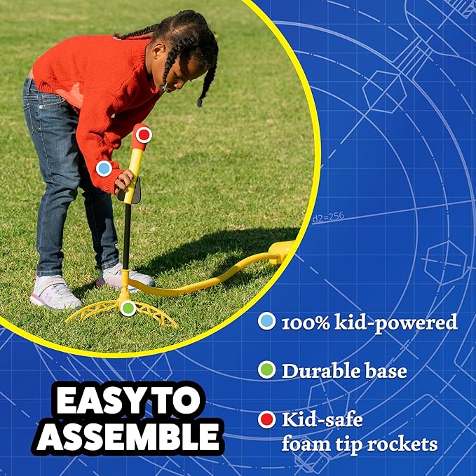 Stomp Rocket Stomp & Catch Rocket Launcher: Outdoor Fun for Kids! Includes 4 Sport Rockets - STEM Toy Blaster with Catching Net, Soars Up to 100 Feet for Boys & Girls, Ages 5 and Up