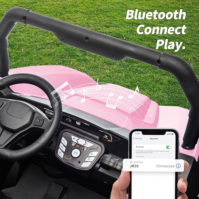 24V Kids UTV, 4WD 2 Seater Ride-on Toy Electric Car for Big Kids with Remote Control, 2WD/4WD Switchable, 4x200W Motor - Pink