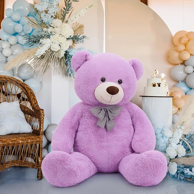 MaoGoLan Giant Purple Teddy Bear 55" Life Size Huge Plush Massive Stuffed Animals for Girlfriend Kids Boyfriend