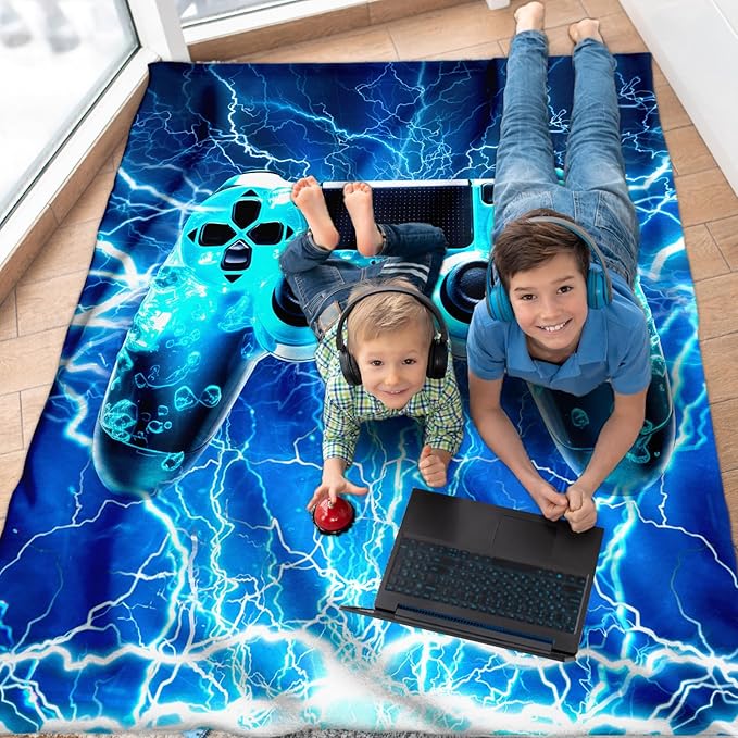 Blanket for Boys Men Gaming Theme Throw Blankets for Kids Game Lovers, 40x50 Inches Lightweight Comfy Cool Game Throw for Couch Sofa Bed Office