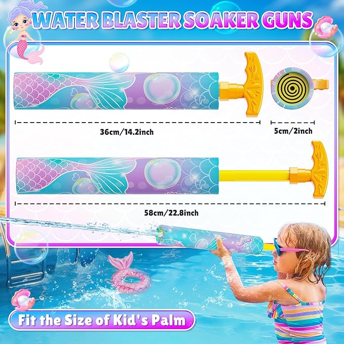LQYoyz Water Gun 6 Pack Cute Super Water Soaker Blaster Squirt Guns 40 Ft Water Shooter Swimming Pool Beach Summer Party Outdoor Water Game Fighting Toys for Kids Girls