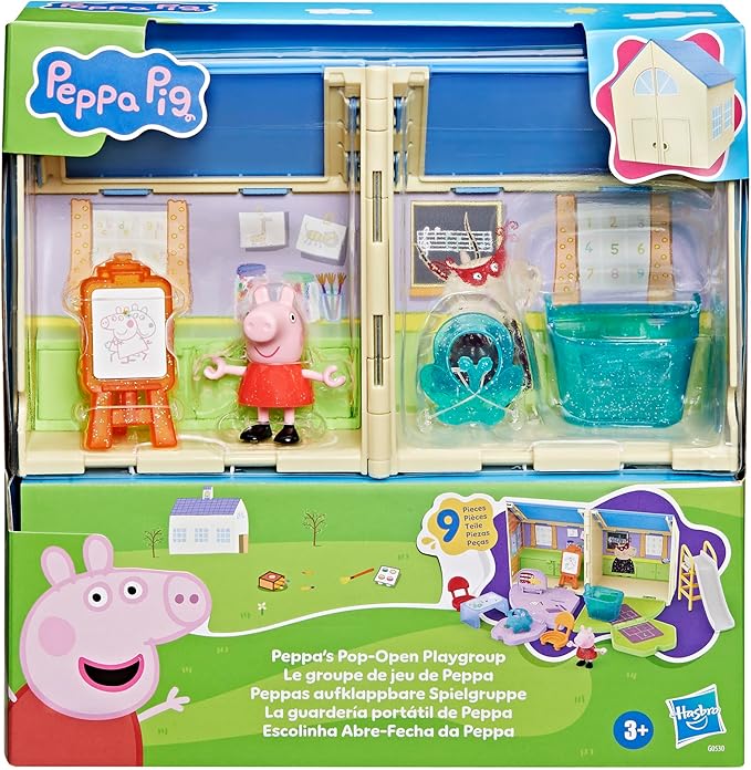 Peppa Pig Peppa's Pop-Open Playgroup Playset with Figure, Preschool Toys for Girls and Boys, Kids, Ages 3+