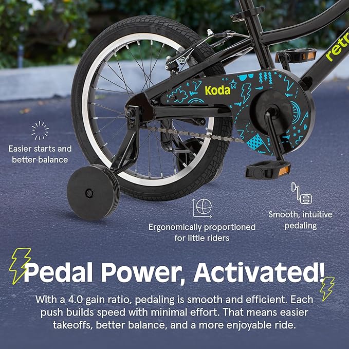 Retrospec Koda Plus Kids Bike for Boys & Girls Ages 4-6 Years - 16" Children's Bicycle, Adjustable Seat & Handlebars
