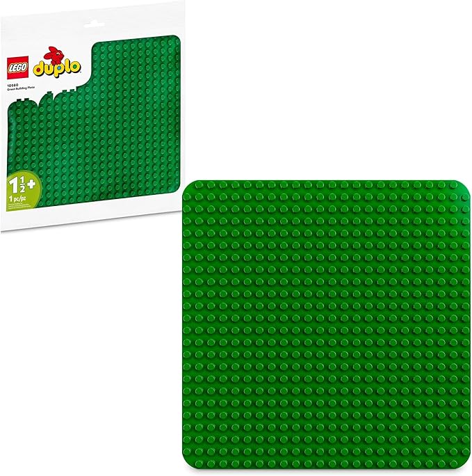 LEGO DUPLO Green Building Plate - 24x24 Stud Foundation for Toddlers to Build, Play, & Display Their Brick Creations - Baseplate Construction Toy for Kids - 10980