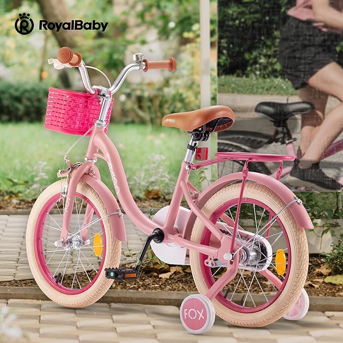 Royalbaby Princess Girls Kids Bike 12 14 16 18 20 Inch Children Bicycle with Basket for Age 3-12 Years