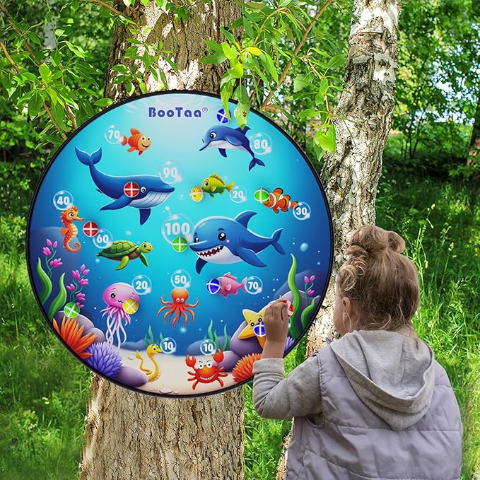 BooTaa 29" Large Dart Board for Kids, Kids Dart Board with Sticky Balls, Boys Toys, Indoor/Sport Outdoor Fun Party Play Game Toys, Birthday Gifts for 3 4 5 6 7 8 9 10 11 12 Year Old Boys Girls