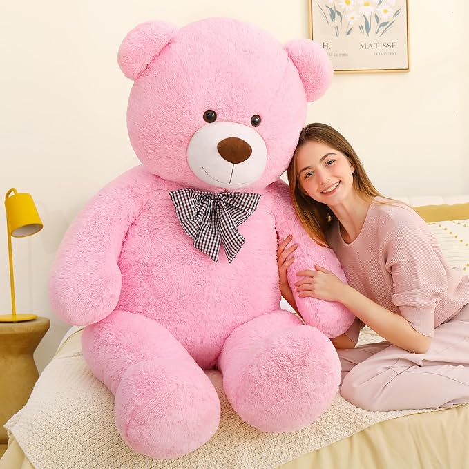 MaoGoLan Giant Pink Teddy Bear 55 inch Life Size Big Bear Large Stuffed Animals for Girlfriend