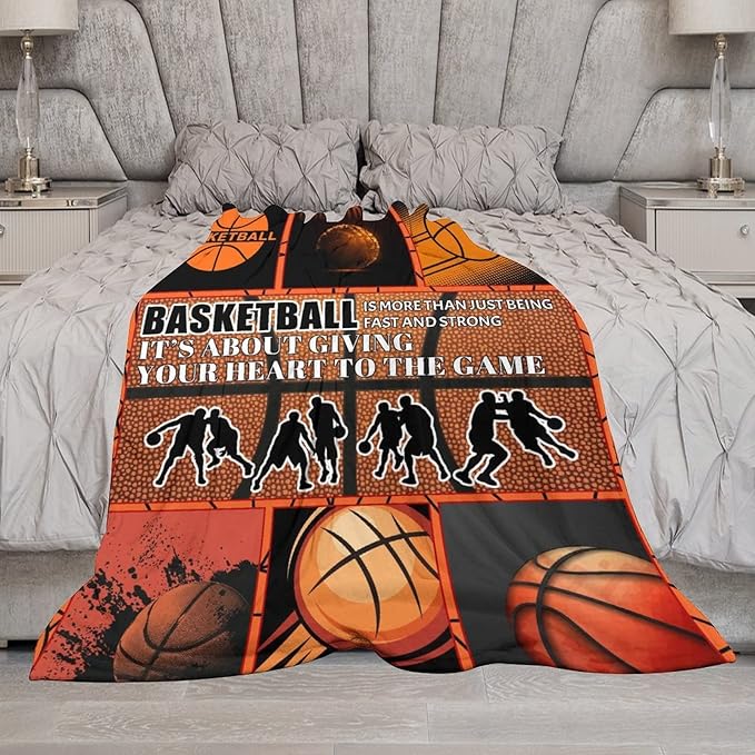 Basketball Blanket for Girls, Basketball Gifts for Boys, Sport Throw Blankets for Team Daughter & Son, Kids Throws for Couch Bed Home Decor (50x60 Inch)